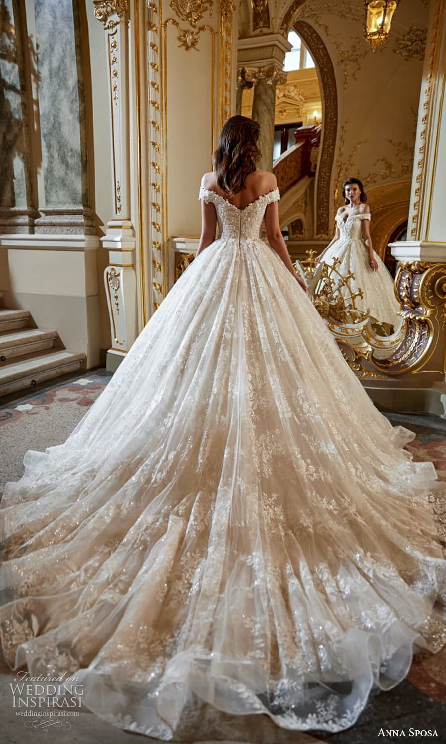 anna sposa 2022 bridal off shoulder thick strraps sweetheart neckline embellished a line ball gown wedding dress chapel train (15) bv