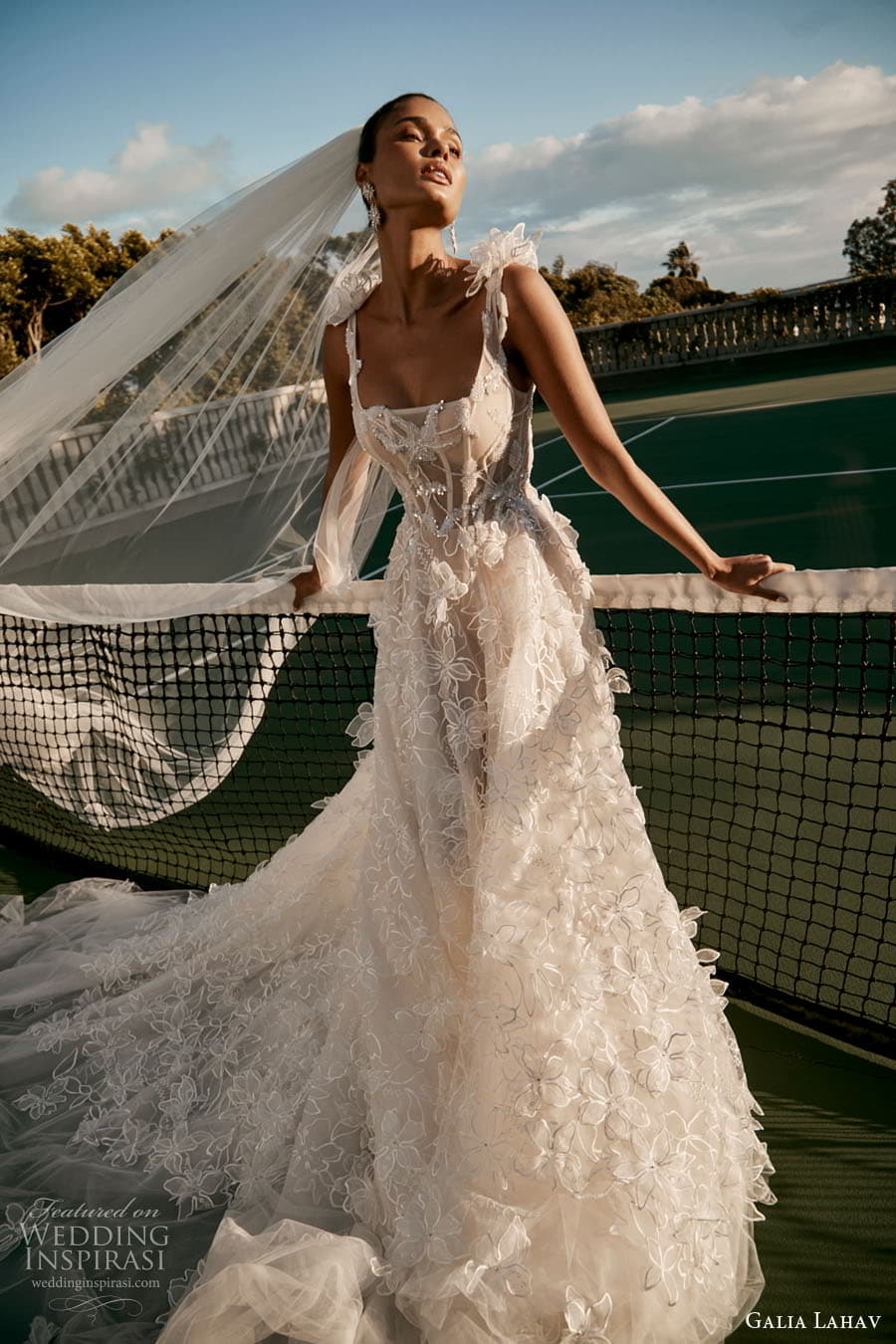 galia lahav spring 2023 couture bridal sleeveless straps square neckline fully embellished a line ball gown wedding dress chapel train (6) fv 