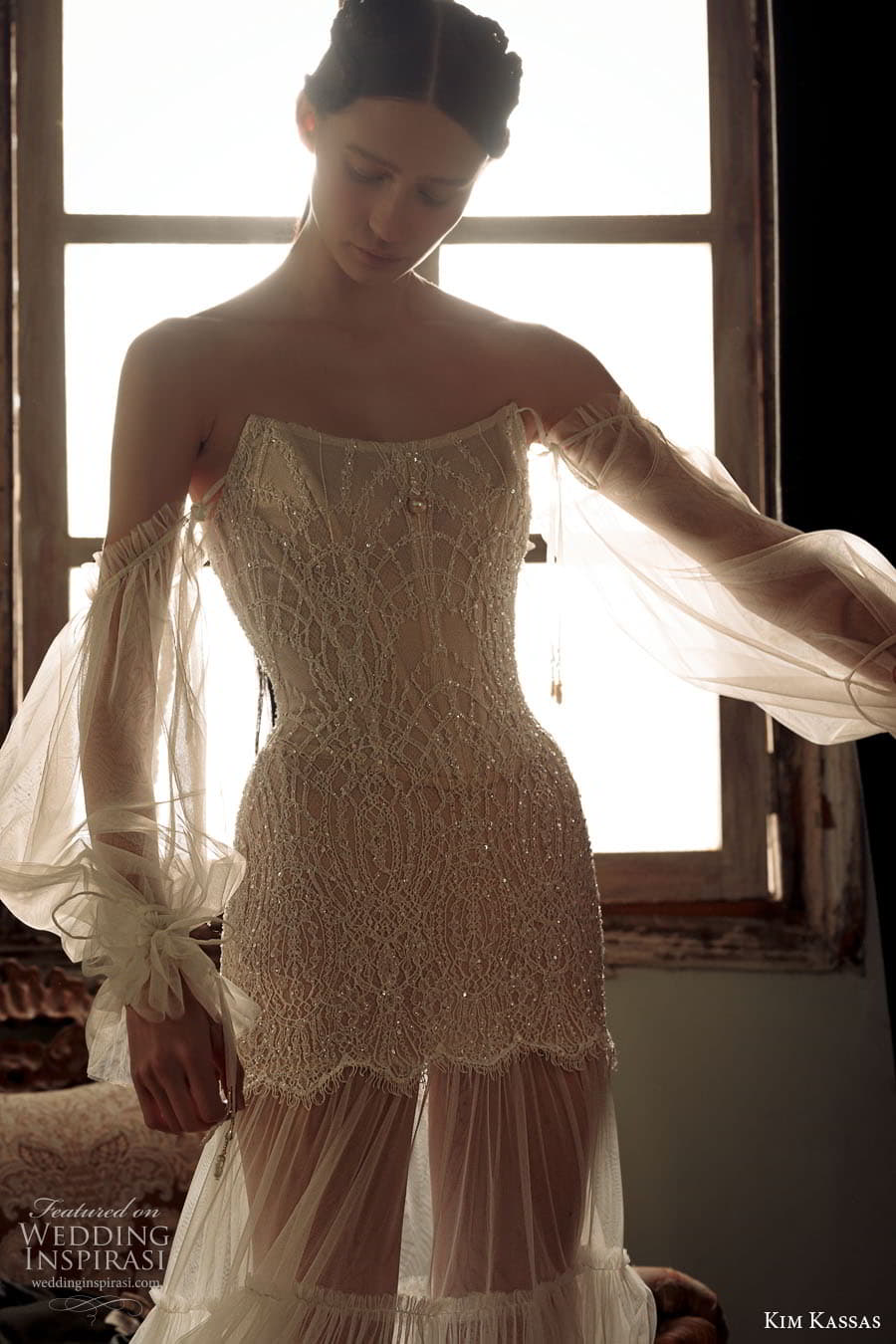 kim kassas couture spring 2023 bridal detached puff sleeve strapless scoop neckline embellished bodice a line wedding dress chapel train (2) zv kim kassas couture spring 2023 bridal detached puff sleeve strapless scoop neckline embellished bodice a line wedding dress chapel train (2) zv