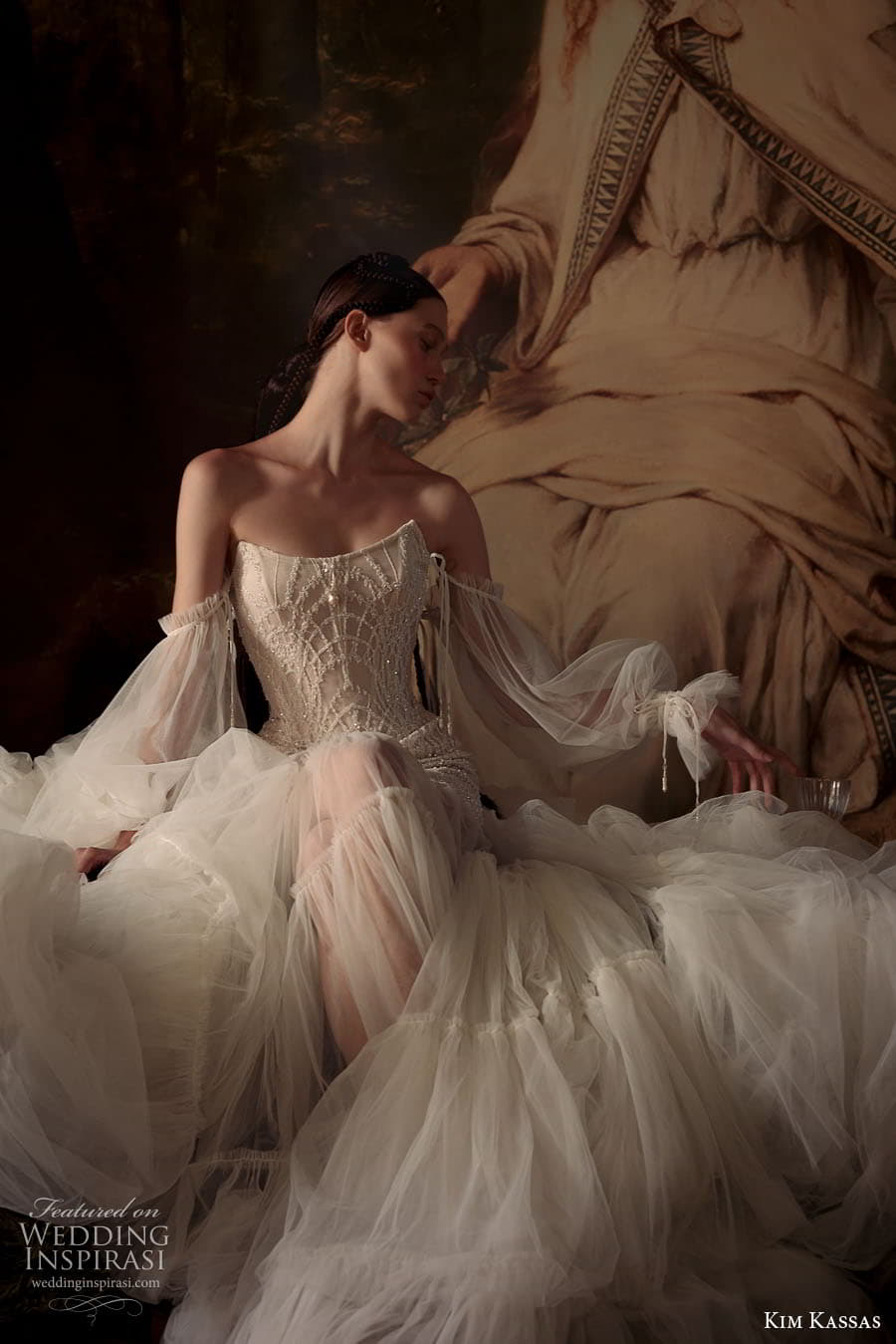 kim kassas couture spring 2023 bridal detached puff sleeve strapless scoop neckline embellished bodice a line wedding dress chapel train (2) zv kim kassas couture spring 2023 bridal detached puff sleeve strapless scoop neckline embellished bodice a line wedding dress chapel train (2) zv