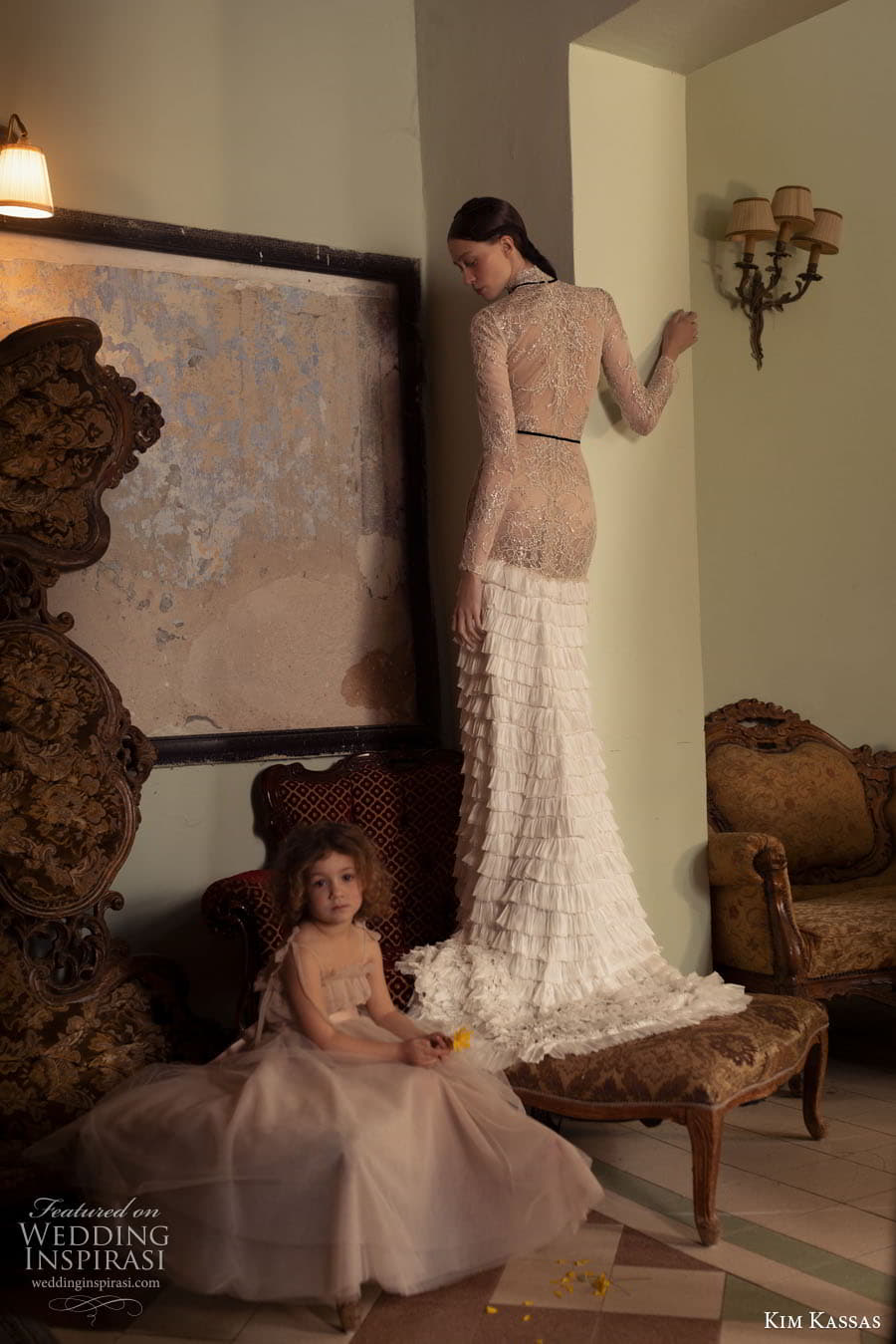 kim kassas couture spring 2023 bridal long sleeve high neckline embellished bodice fit flare trumpet sheath wedding dress ruffle skirt (10) bv kim kassas couture spring 2023 bridal long sleeve high neckline embellished bodice fit flare trumpet sheath wedding dress ruffle skirt (10) bv