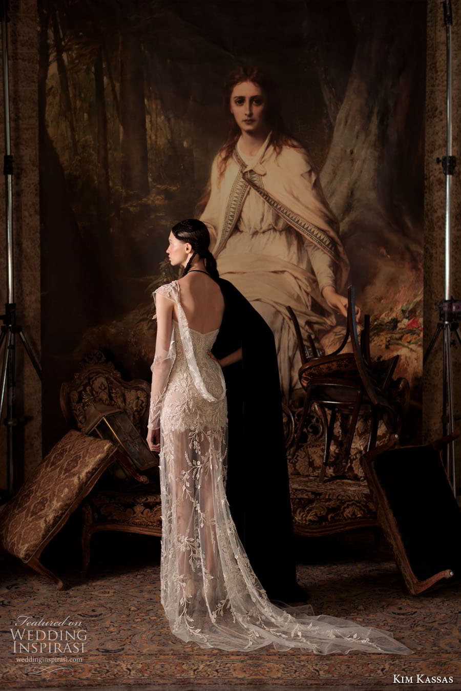 kim kassas couture spring 2023 bridal one shoulder sheer sleeve scoop curve neckline embellished a line wedding dress chapel train (5) bv kim kassas couture spring 2023 bridal one shoulder sheer sleeve scoop curve neckline embellished a line wedding dress chapel train (5) bv