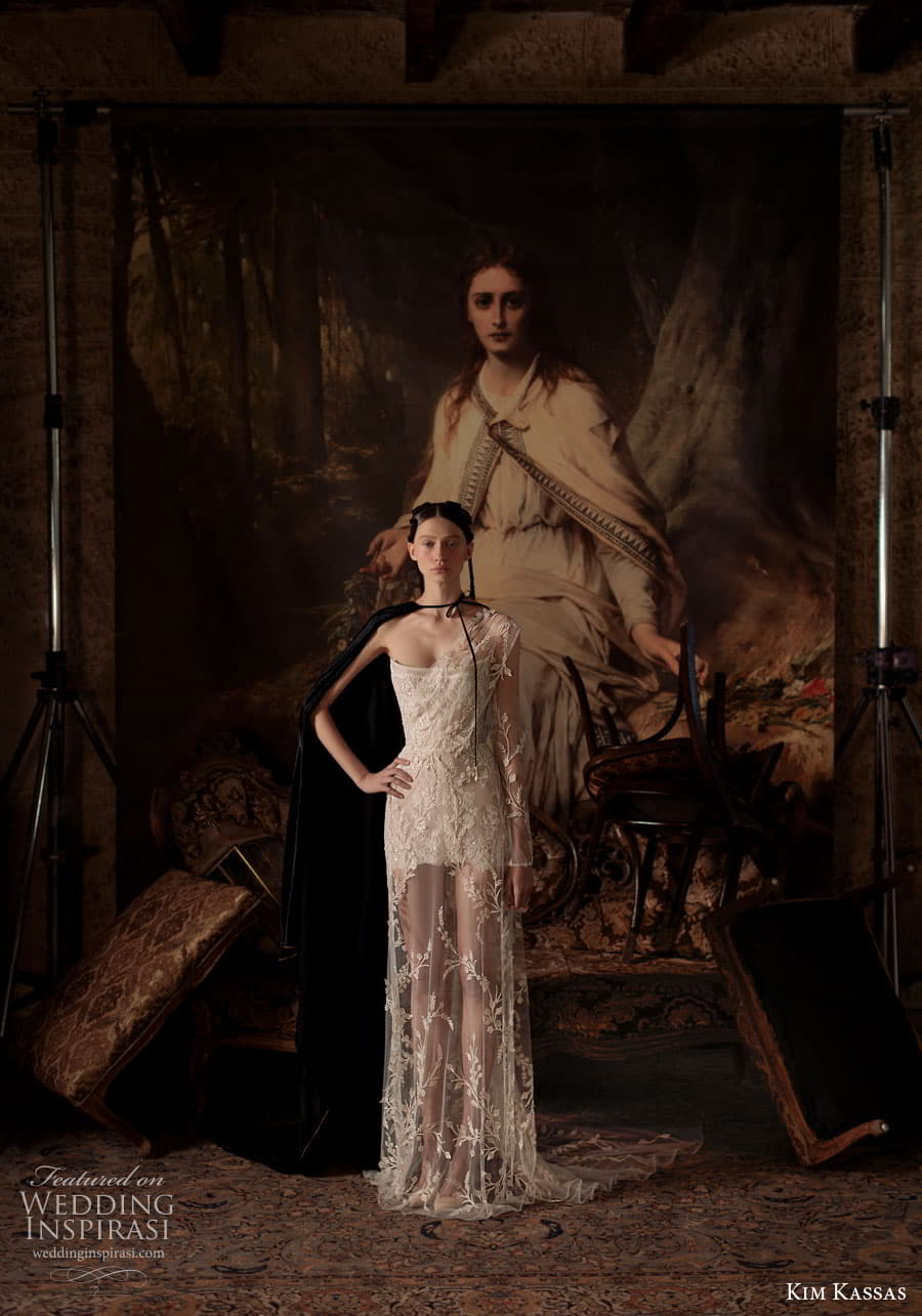 kim kassas couture spring 2023 bridal one shoulder sheer sleeve scoop curve neckline embellished a line wedding dress chapel train (5) mv kim kassas couture spring 2023 bridal one shoulder sheer sleeve scoop curve neckline embellished a line wedding dress chapel train (5) mv