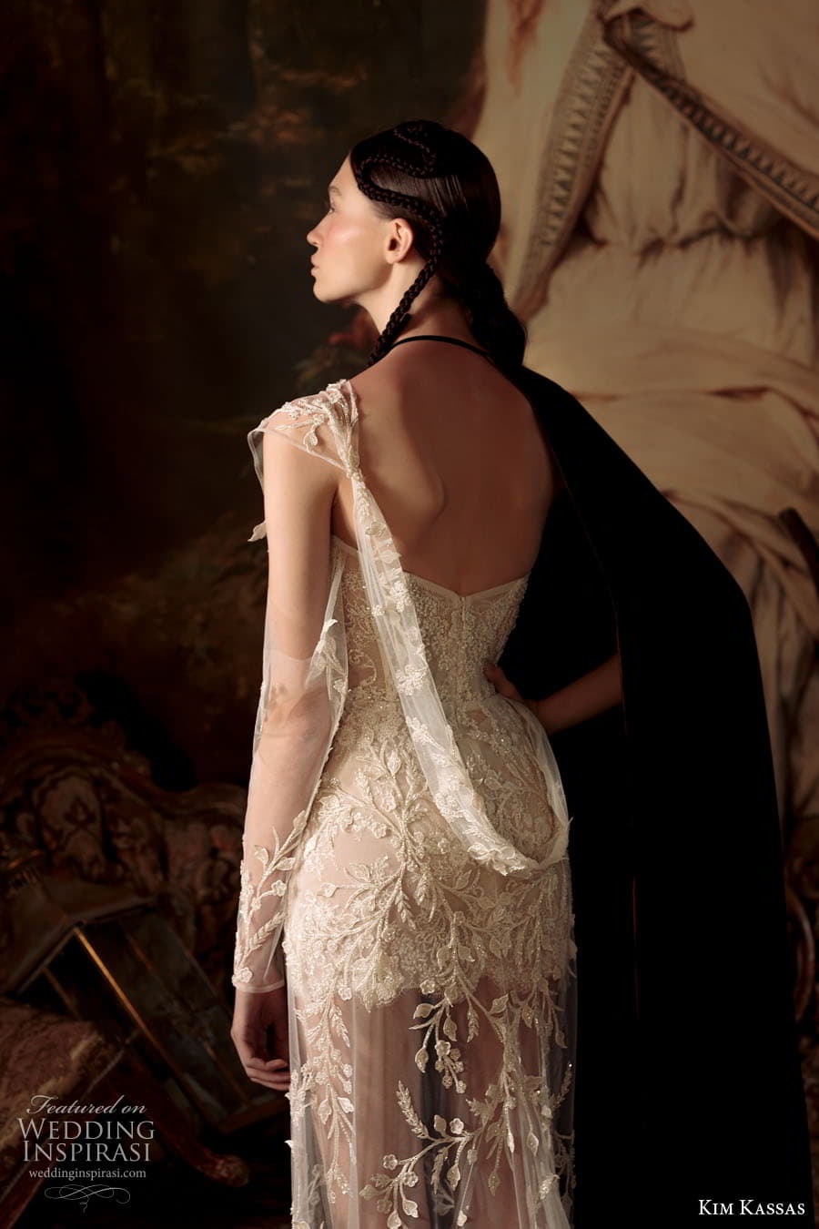 kim kassas couture spring 2023 bridal one shoulder sheer sleeve scoop curve neckline embellished a line wedding dress chapel train (5) zbv kim kassas couture spring 2023 bridal one shoulder sheer sleeve scoop curve neckline embellished a line wedding dress chapel train (5) zbv