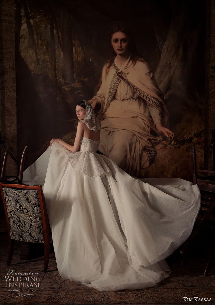 kim kassas couture spring 2023 bridal strapless straight across neckline embellished bodice a line ball gown wedding dress chapel train (3) sv kim kassas couture spring 2023 bridal strapless straight across neckline embellished bodice a line ball gown wedding dress chapel train (3) sv