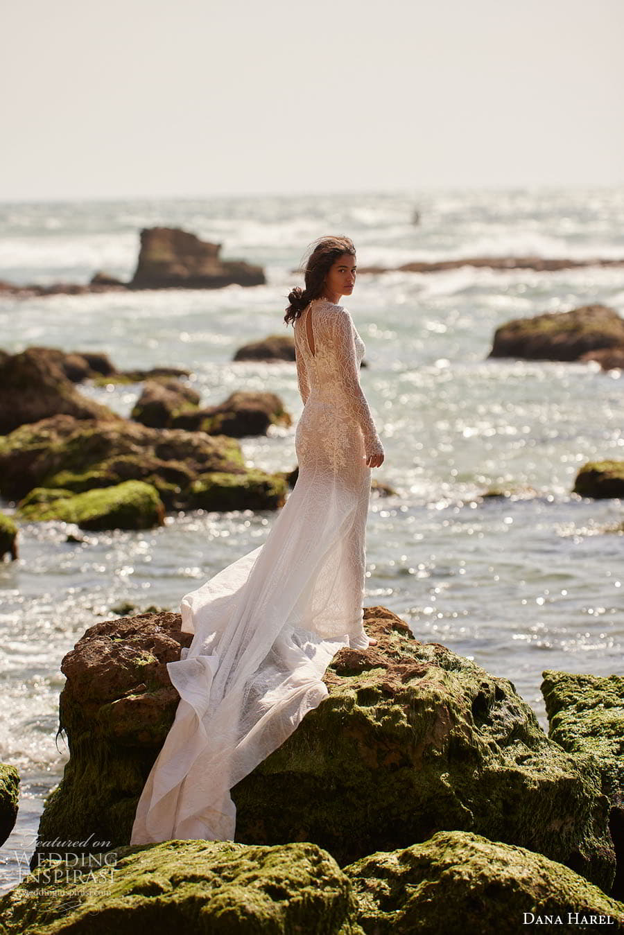dana harel spring 2023 bridal long sleeve high neckline fully embellished lace sheath wedding dress chapel train (1) bv dana harel spring 2023 bridal long sleeve high neckline fully embellished lace sheath wedding dress chapel train (1) bv