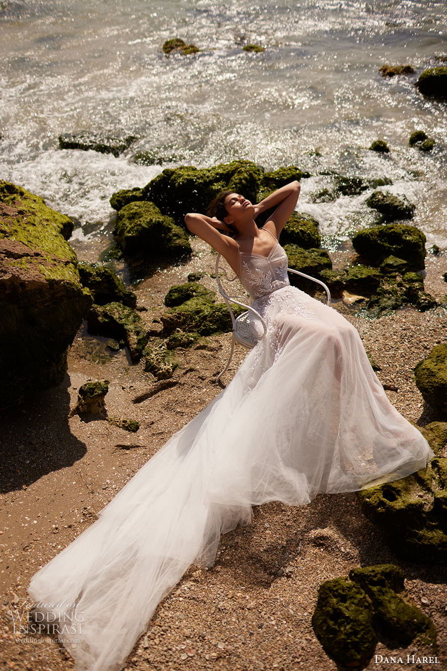 dana harel spring 2023 bridal sleeveless strap v neckline embellished a line wedding dress chapel train (4) fv dana harel spring 2023 bridal sleeveless strap v neckline embellished a line wedding dress chapel train (4) fv