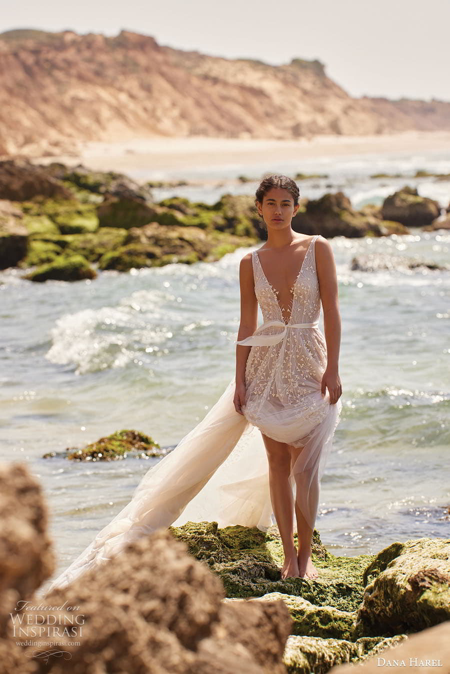dana harel spring 2023 bridal sleeveless strap v neckline fully embellished a line wedding dress chapel train (9) mv dana harel spring 2023 bridal sleeveless strap v neckline fully embellished a line wedding dress chapel train (9) mv