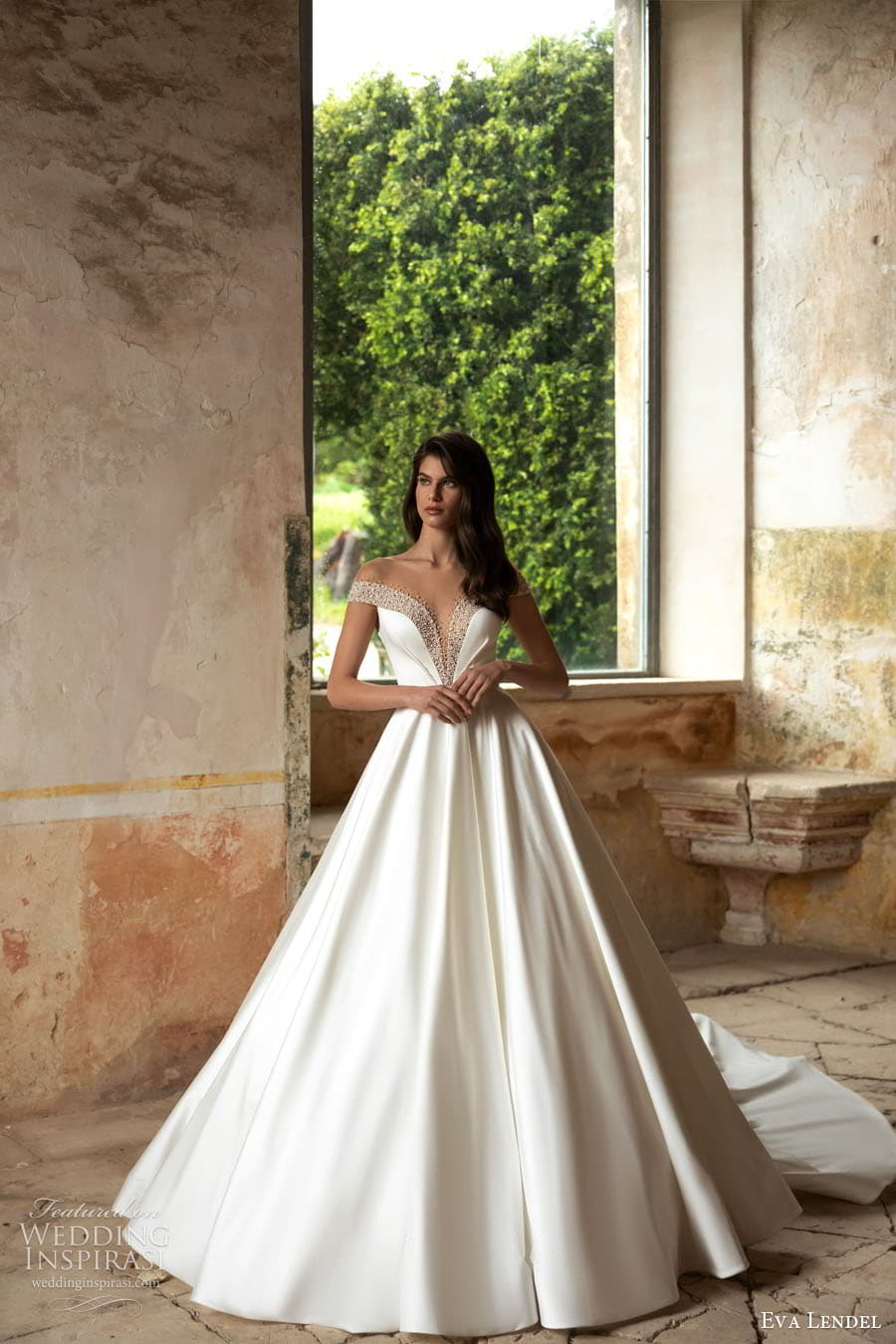 eva lendel 2023 bridal embellished a line ball gown wedding dress chapel train Primrose 2 (5)