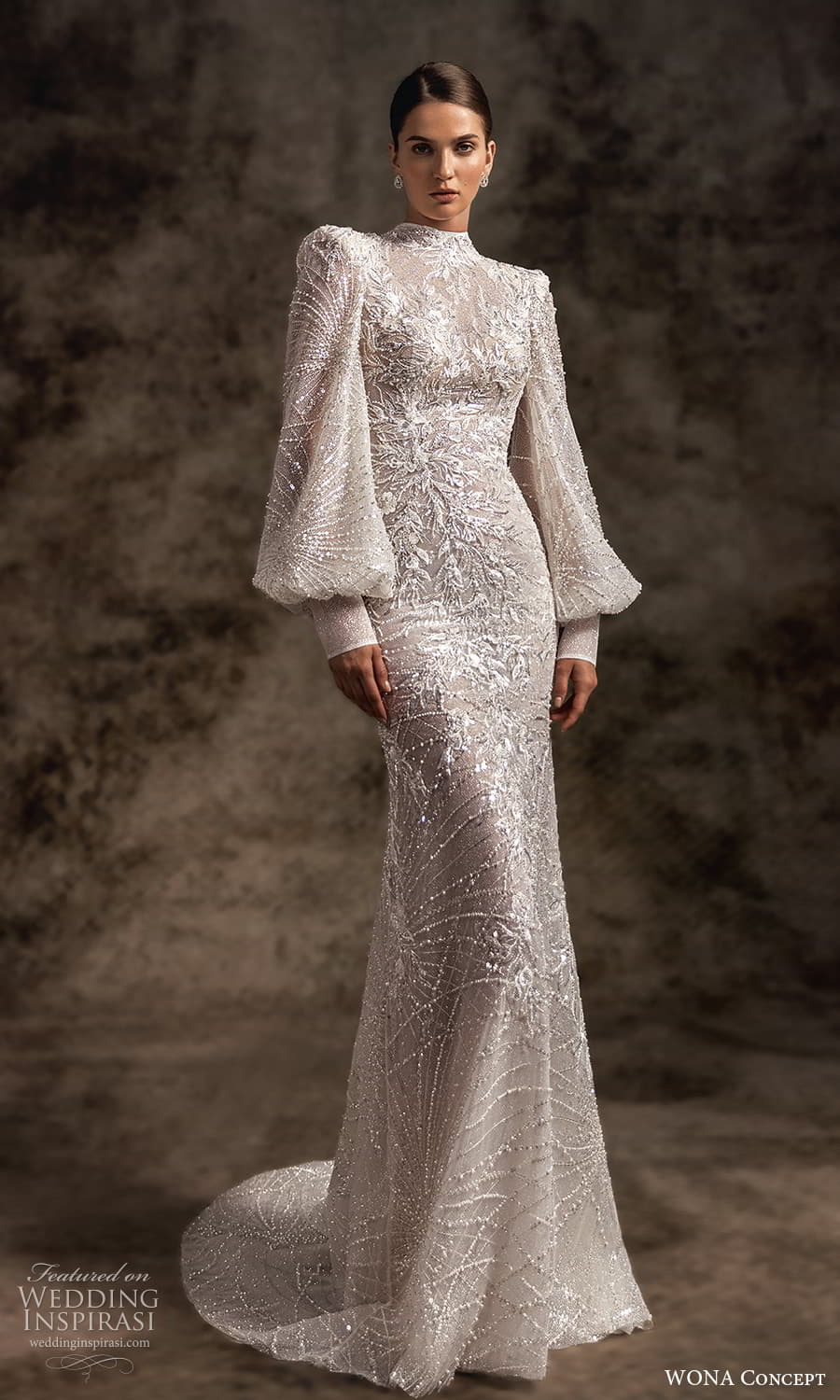 wona concept 2023 bridal long bishop sleeve high neckline fully embellished sheath wedding dress keyhole back chapel train (10) mv wona concept 2023 bridal long bishop sleeve high neckline fully embellished sheath wedding dress keyhole back chapel train (10) mv