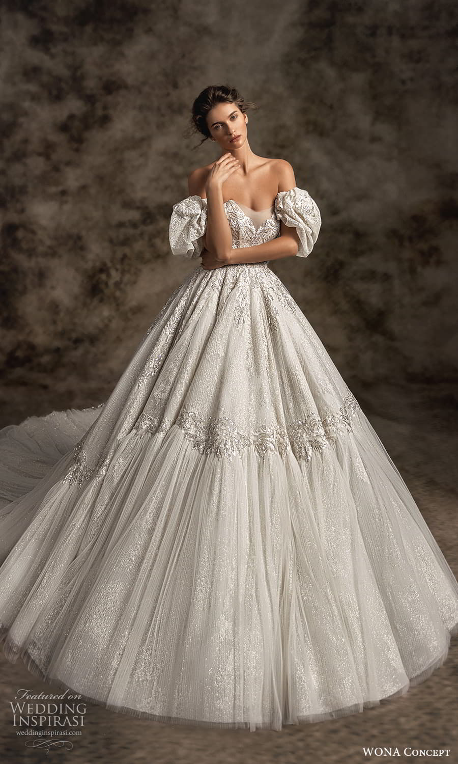 wona concept 2023 bridal short puff sleeve semi sweetheart neckline fully embellished a line ball gown wedding dress chapel train (8) mv wona concept 2023 bridal short puff sleeve semi sweetheart neckline fully embellished a line ball gown wedding dress chapel train (8) mv