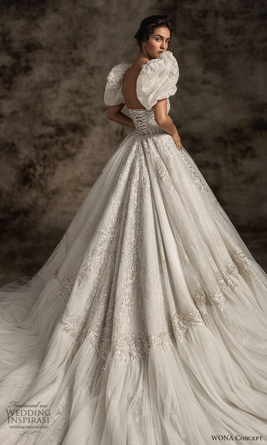 wona concept 2023 bridal short puff sleeve semi sweetheart neckline fully embellished a line ball gown wedding dress chapel train corset back (8) bv wona concept 2023 bridal short puff sleeve semi sweetheart neckline fully embellished a line ball gown wedding dress chapel train corset back (8) bv