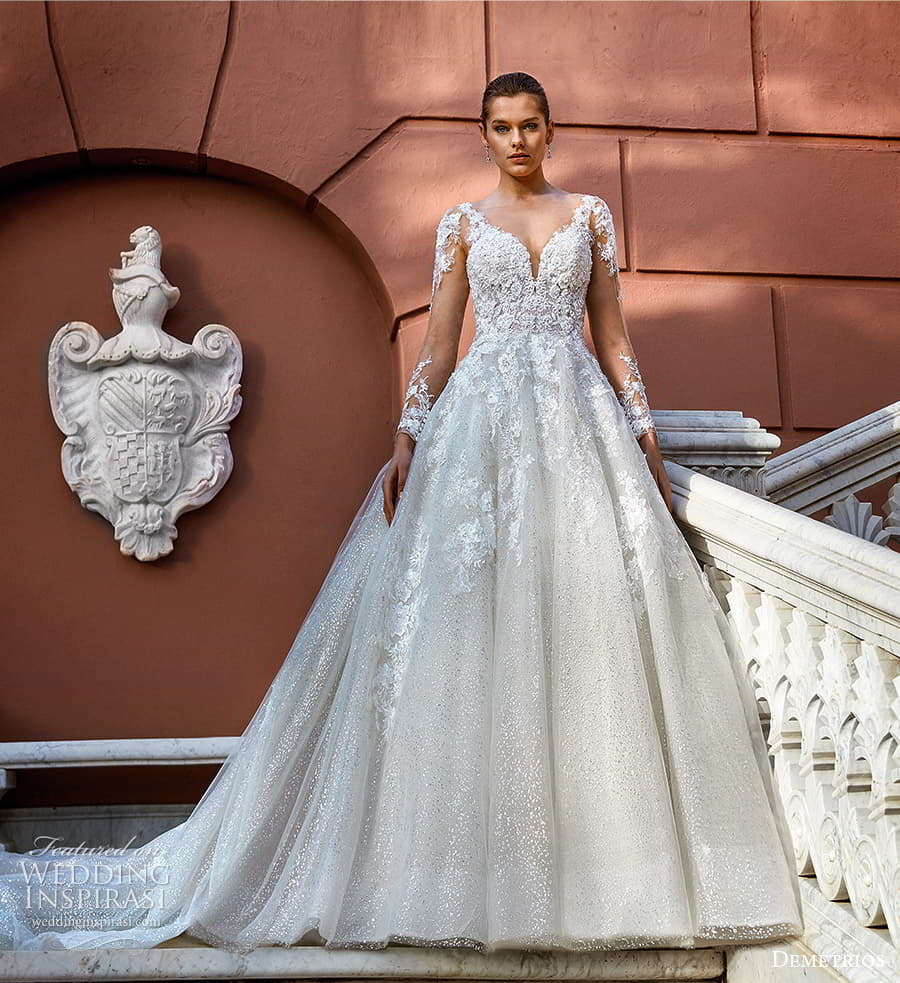 demetrios 2023 bridal long sleeve sleeveless strapless sweetheart neckline romantic lace a line ball gown wedding dress chapel train 1216 1 demetrios 2023 bridal long sleeve sleeveless strapless sweetheart neckline romantic lace a line ball gown wedding dress chapel train 1216 1