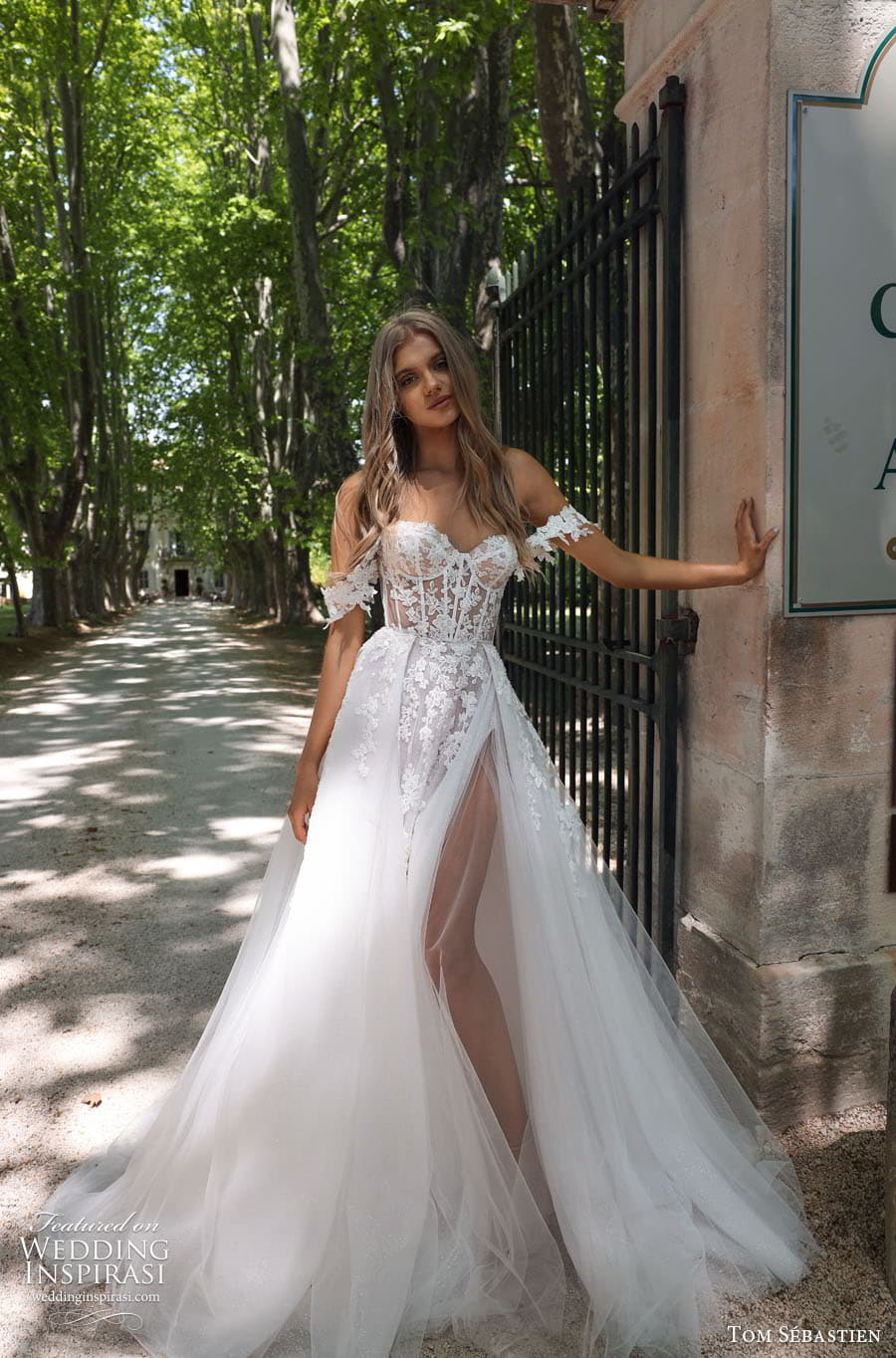 tom sebastien spring 2023 bridal long puff sleeve strapless sweetheart lace fit flare sheath mermaid wedding dress chapel train euphoria 2 tom sebastien spring 2023 bridal long puff sleeve strapless sweetheart lace fit flare sheath mermaid wedding dress chapel train euphoria 2