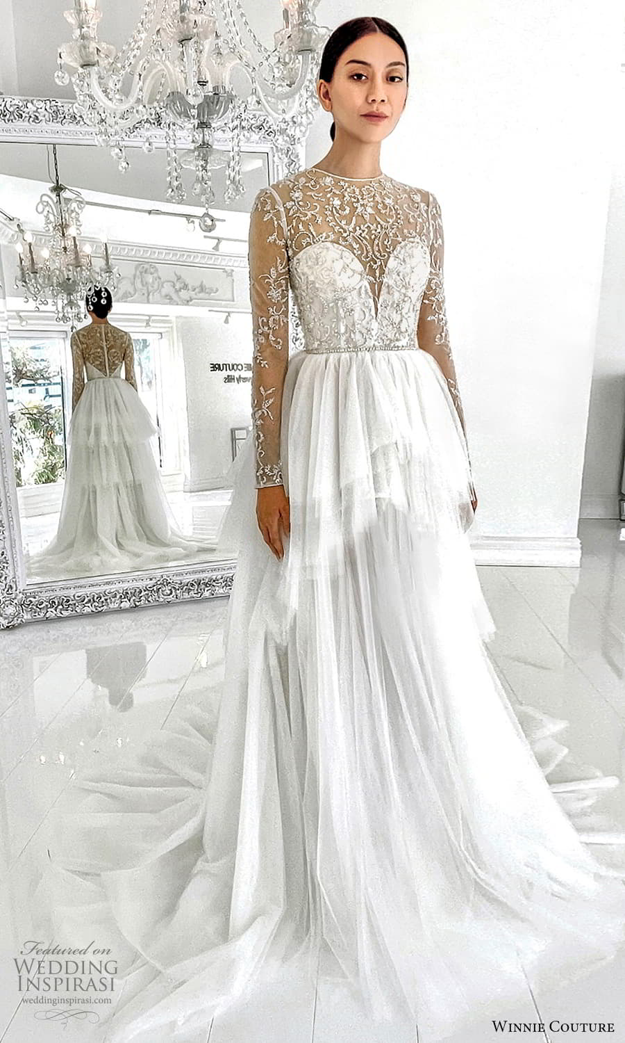 winnie couture 2022 bridal illusion long sleeve jewel neckline embellished bodice tiered skirt a line ball gown wedding dress chapel train (13) mv winnie couture 2022 bridal illusion long sleeve jewel neckline embellished bodice tiered skirt a line ball gown wedding dress chapel train (13) mv