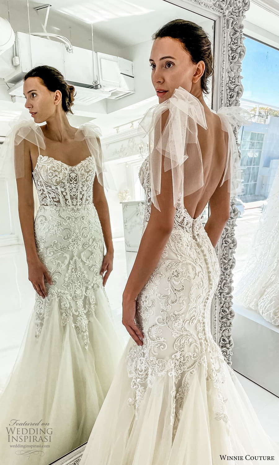 winnie couture 2022 bridal sleeveless strap semi sweetheart neckline embellished bodice lace fit flare wedding dress chapel train (8) mv
