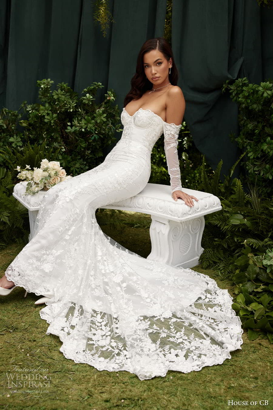 house of cb 2022 bridal detached sleeve sleeveless strapless sweetheart neckline sexy sheath mermaid wedding dress chapel train 02 78