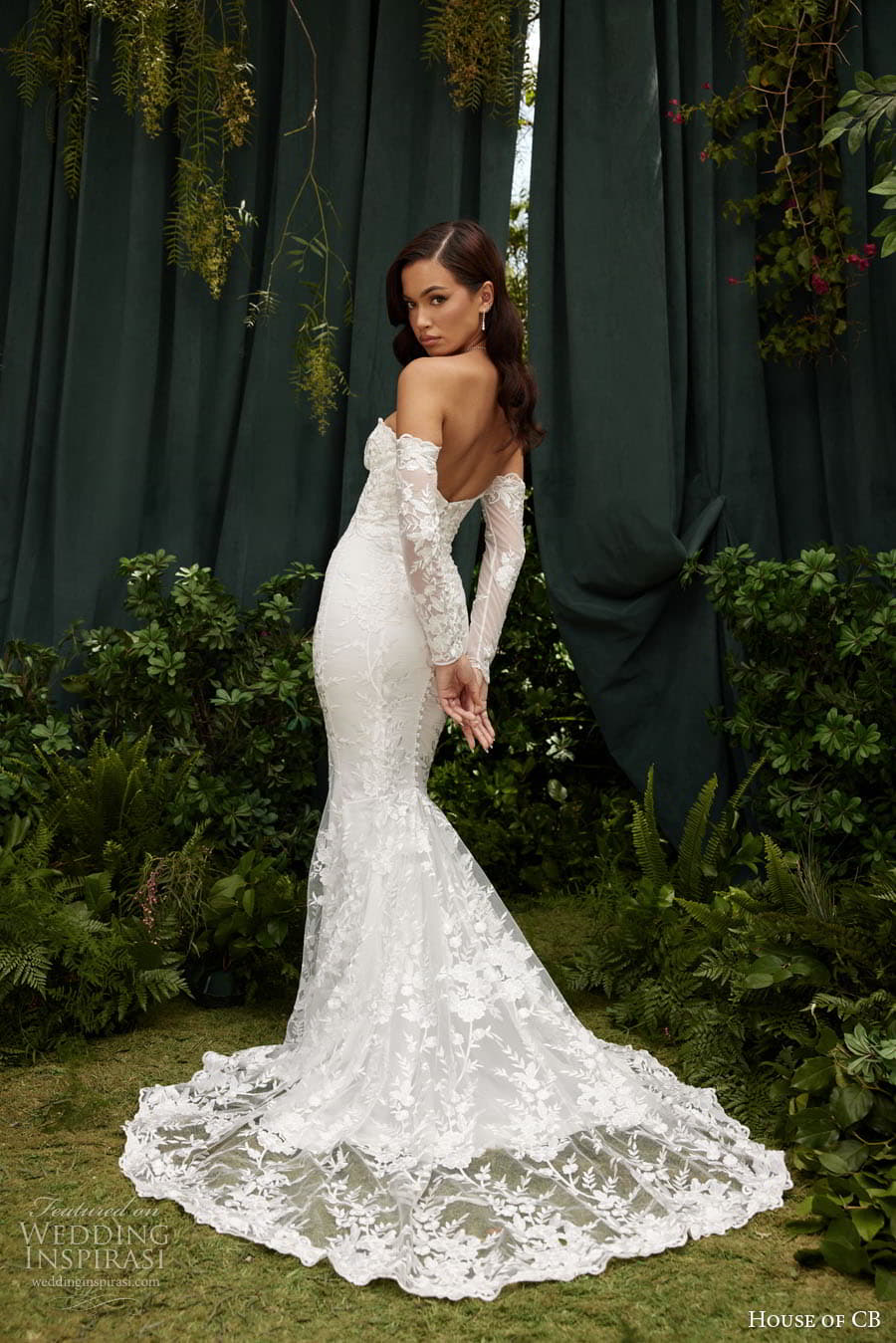 house of cb 2022 bridal detached sleeve sleeveless strapless sweetheart neckline sexy sheath mermaid wedding dress chapel train 02 98