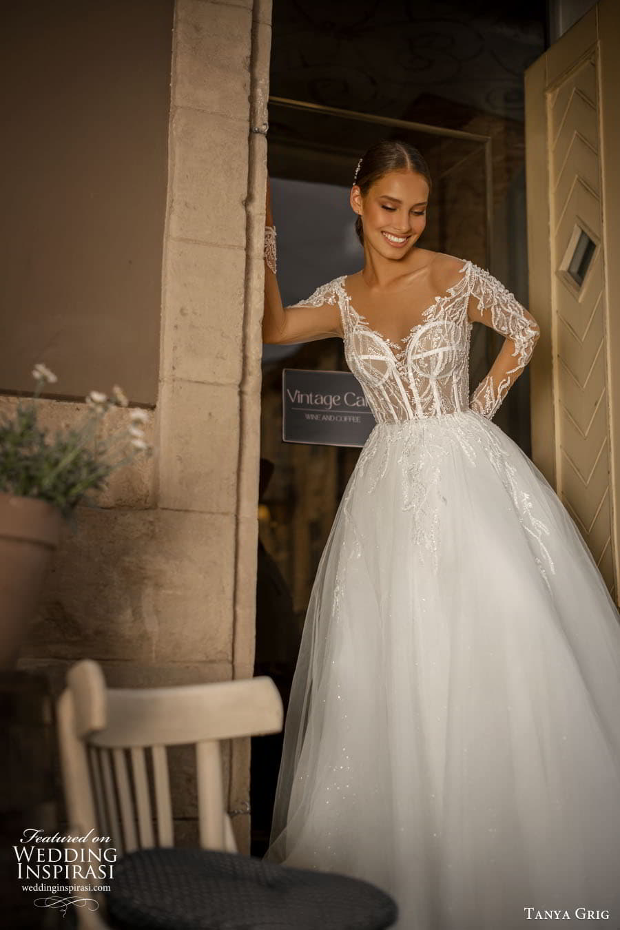 tanya grig 2023 bridal illusion long sleeve sweetheart v neckline a line ball gown sheath wedding dress chapel train astrid 2 tanya grig 2023 bridal illusion long sleeve sweetheart v neckline a line ball gown sheath wedding dress chapel train astrid 2