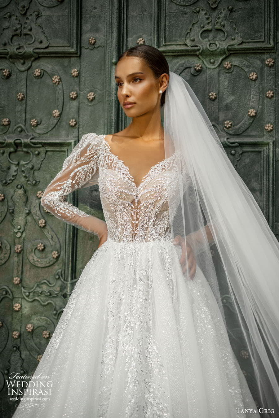 tanya grig 2023 bridal illusion long sleeve sweetheart v neckline a line ball gown sheath wedding dress chapel train constance 1 tanya grig 2023 bridal illusion long sleeve sweetheart v neckline a line ball gown sheath wedding dress chapel train constance 1