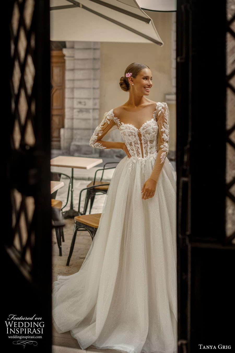 tanya grig 2023 bridal illusion long sleeve sweetheart v neckline a line ball gown sheath wedding dress chapel train holly 3 tanya grig 2023 bridal illusion long sleeve sweetheart v neckline a line ball gown sheath wedding dress chapel train holly 3