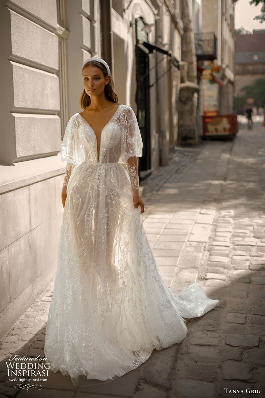 tanya grig 2023 bridal illusion long sleeve sweetheart v neckline a line ball gown sheath wedding dress chapel train kamilah 2 tanya grig 2023 bridal illusion long sleeve sweetheart v neckline a line ball gown sheath wedding dress chapel train kamilah 2