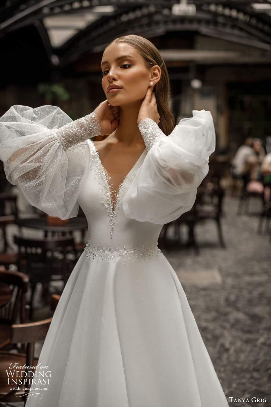 tanya grig 2023 bridal illusion long sleeve sweetheart v neckline a line ball gown sheath wedding dress chapel train monica 1 tanya grig 2023 bridal illusion long sleeve sweetheart v neckline a line ball gown sheath wedding dress chapel train monica 1