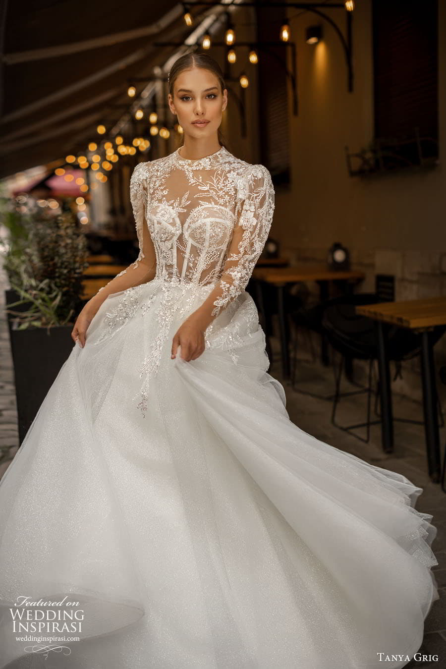 tanya grig 2023 bridal illusion long sleeve sweetheart v neckline a line ball gown sheath wedding dress chapel train olivia 2 tanya grig 2023 bridal illusion long sleeve sweetheart v neckline a line ball gown sheath wedding dress chapel train olivia 2