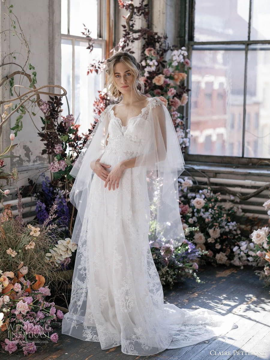 claire pettibone 2023 couture bridal sleeveless puff sleeve v sweetheart neckline a line ball gown wedding dress chapel train 004 crystal