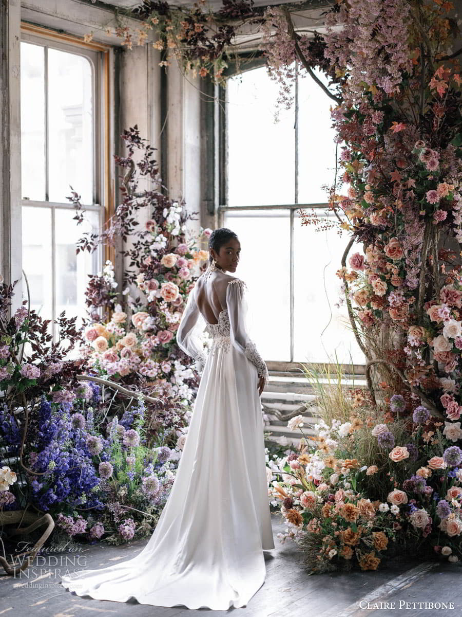 pairings: Claire Pettibone's Romantic Wedding Dream Gowns — Justine M Couture Bridal Veils, Jewelry and Accessories