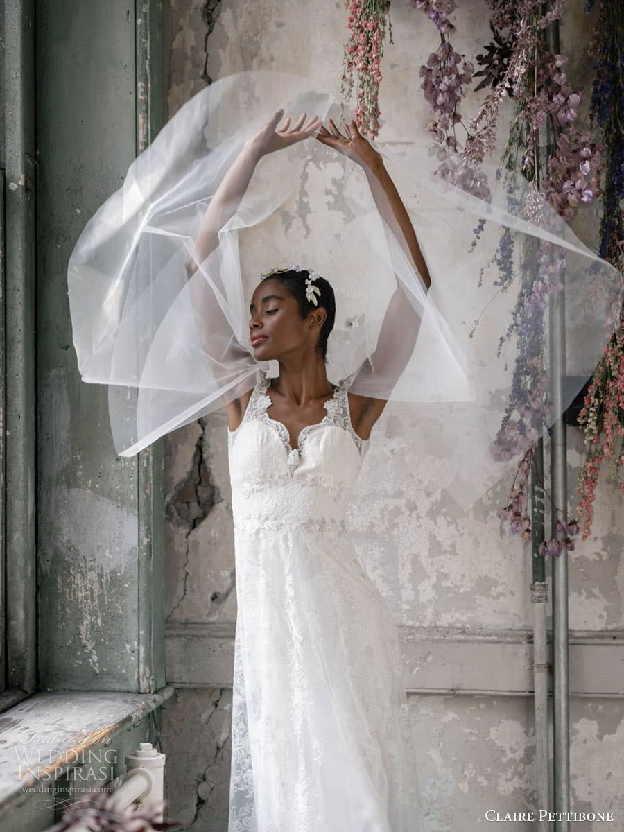 claire pettibone 2023 couture bridal sleeveless puff sleeve v sweetheart neckline a line ball gown wedding dress chapel train 099 crystal