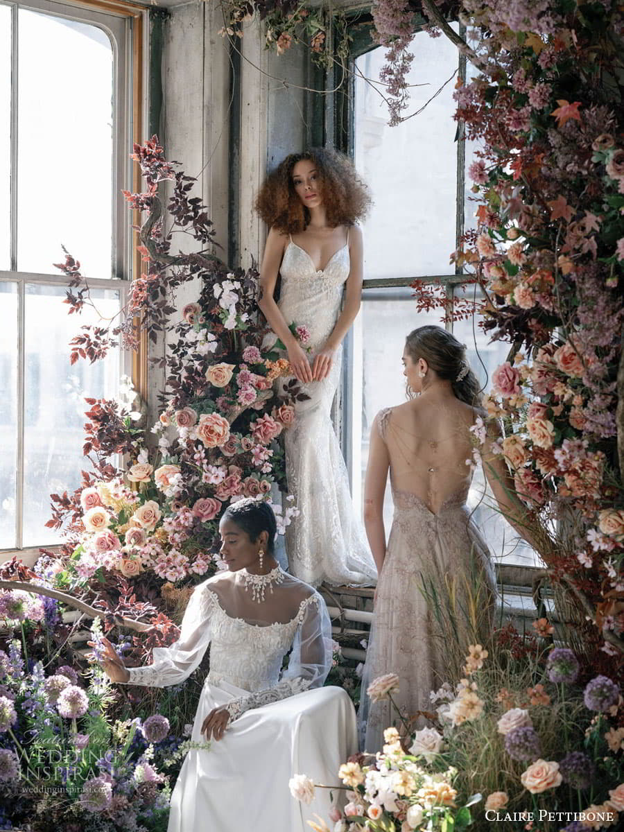 pairings: Claire Pettibone's Romantic Wedding Dream Gowns — Justine M  Couture Bridal Veils, Jewelry and Accessories