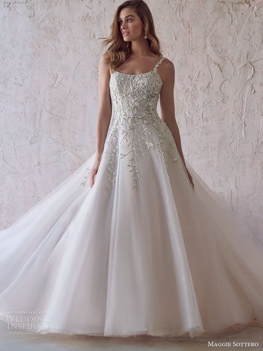 maggie sottero fall 2022 bridal sweetheart v neckline louisa a line wedding dress chapel train n977 3 snd