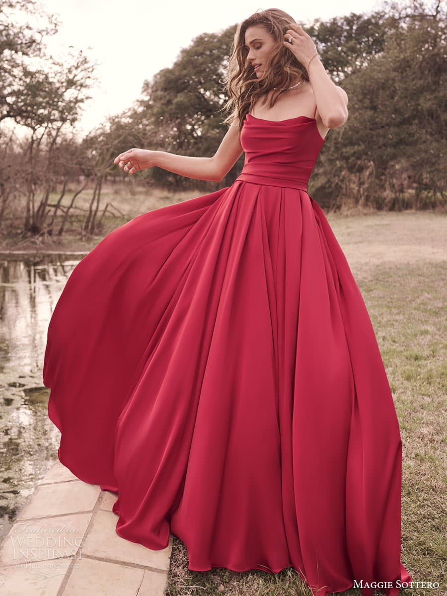 Maggie Sottero red wedding dress