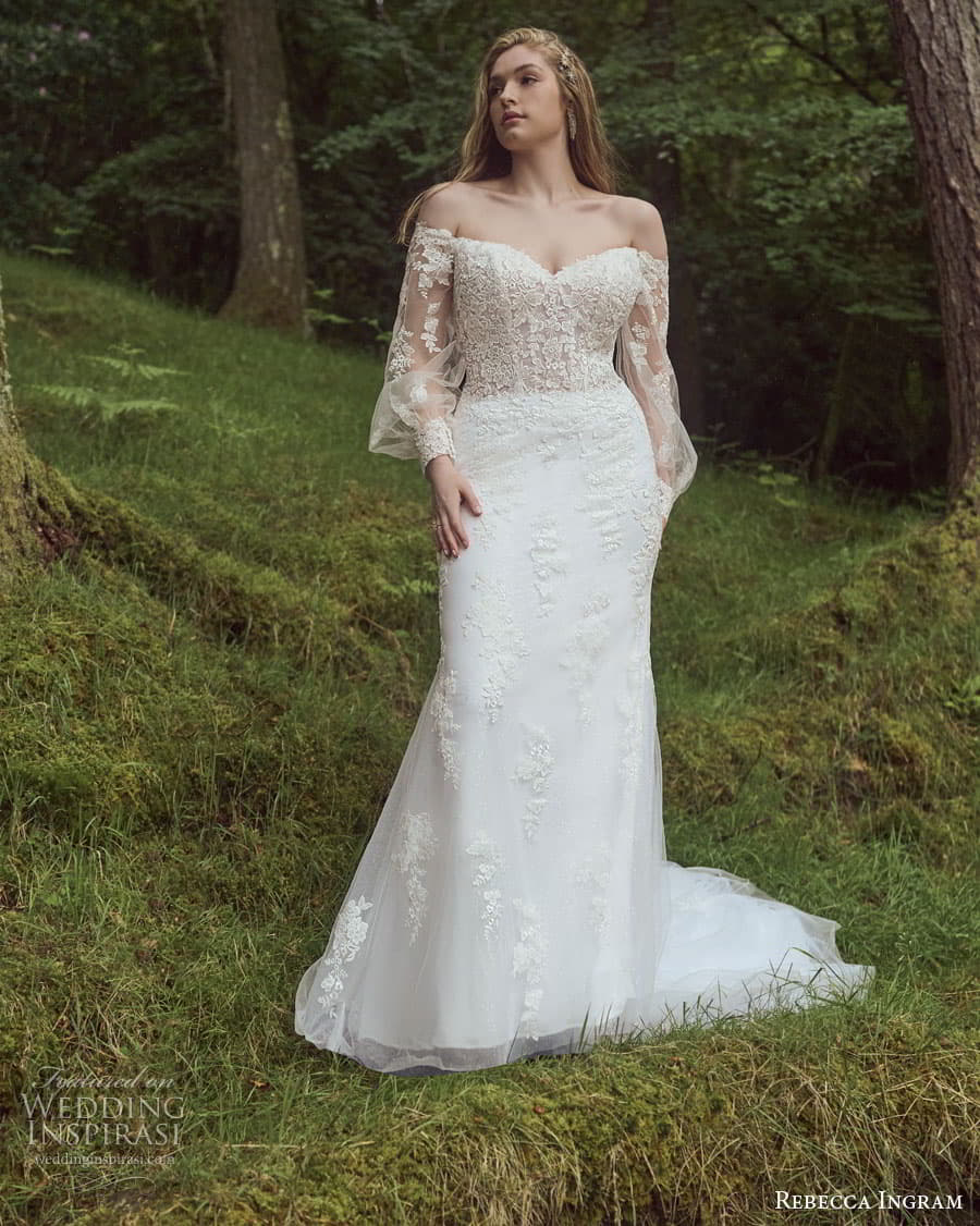 rebecca ingram spring 2023 bridal patricia sheath wedding dress chapel train mv (2)