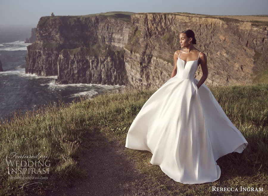 rebecca ingram spring 2023 bridal sleeveless jamie a line wedding dress chapel train 0516 i rebecca ingram spring 2023 bridal sleeveless jamie a line wedding dress chapel train 0516 i