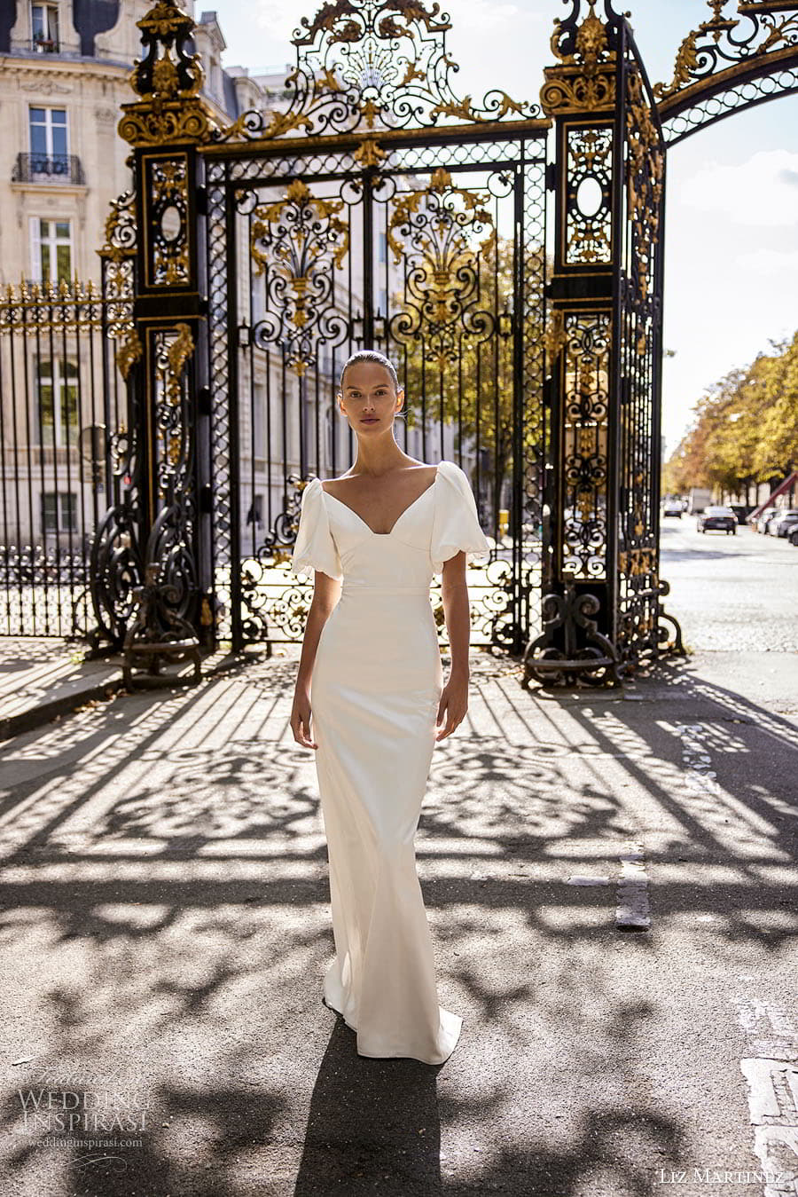 liz martinez fall 2023 bridal strapless sleeveless sweetheart neckline embellished a line ball gown wedding dress chapel train joni 1