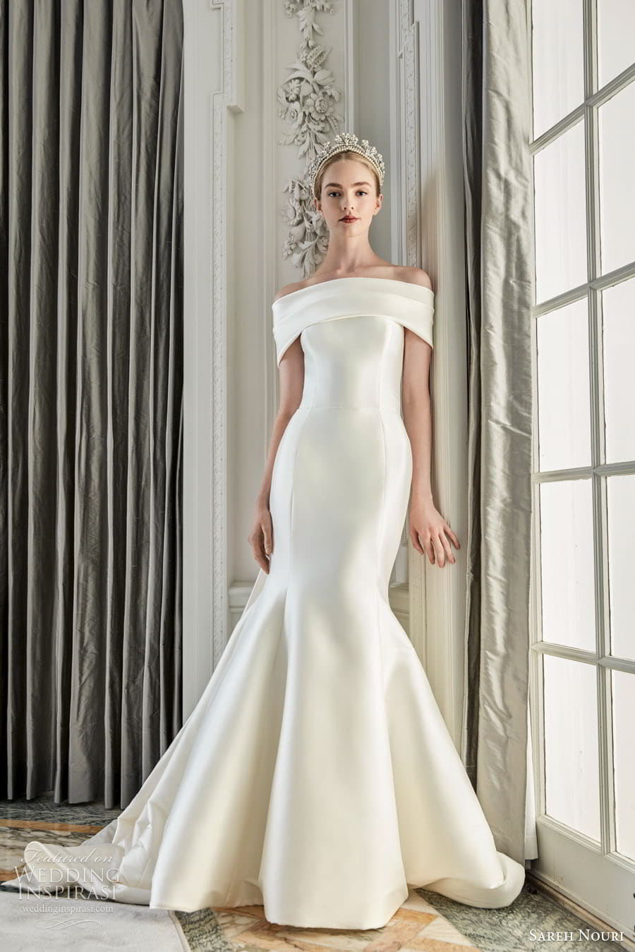 sareh nouri fall 2023 bridal sleeveless off shoulder strap sweetheart straight neckline fit flare a line ball gown wedding dress chapel train agrigento sareh nouri fall 2023 bridal sleeveless off shoulder strap sweetheart straight neckline fit flare a line ball gown wedding dress chapel train agrigento