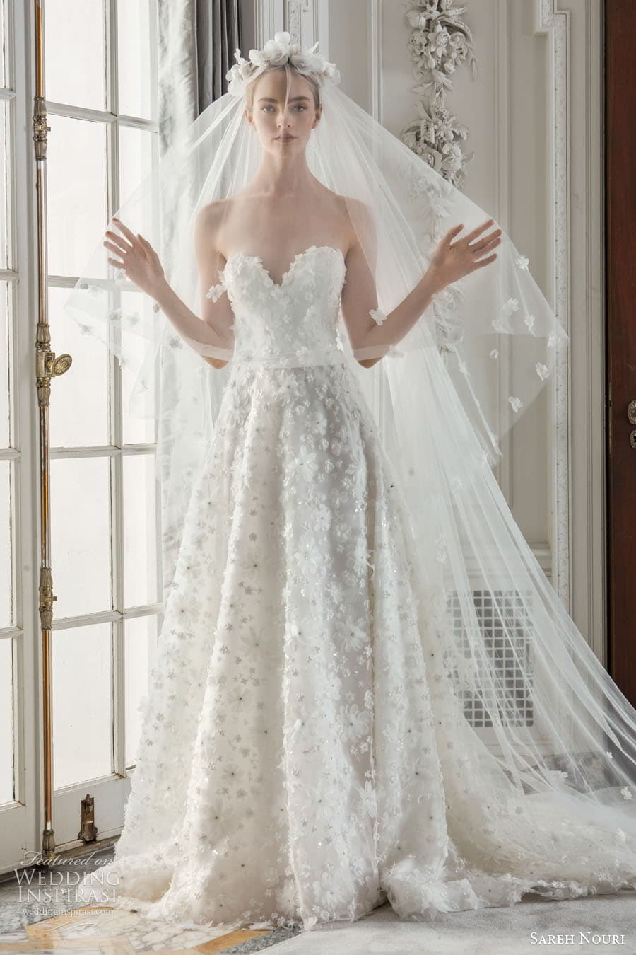 sareh nouri fall 2023 bridal sleeveless off shoulder strap sweetheart straight neckline fit flare a line ball gown wedding dress chapel train messina c2 sareh nouri fall 2023 bridal sleeveless off shoulder strap sweetheart straight neckline fit flare a line ball gown wedding dress chapel train messina c2