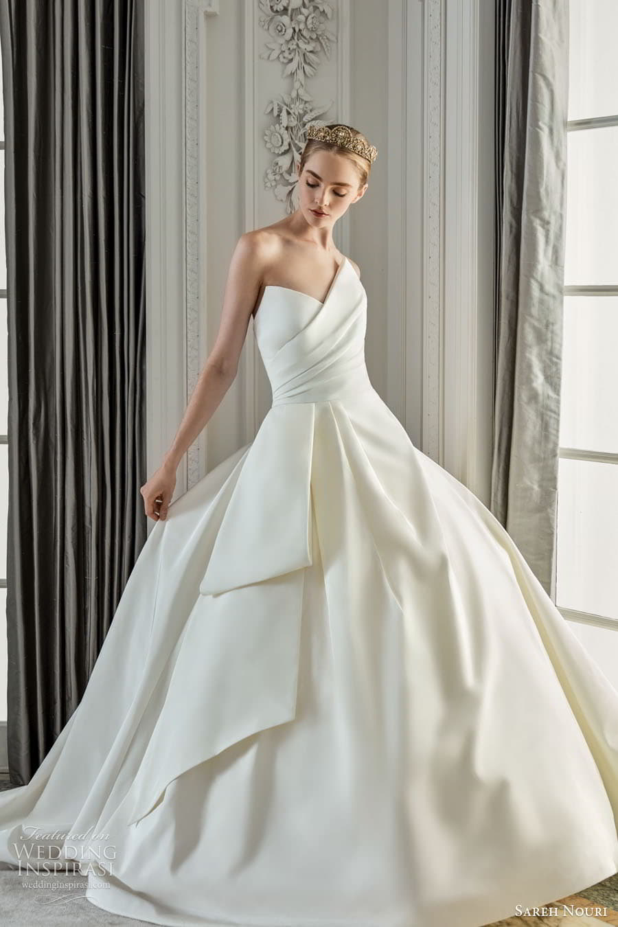 sareh nouri fall 2023 bridal sleeveless off shoulder strap sweetheart straight neckline fit flare a line ball gown wedding dress chapel train taormina c2 sareh nouri fall 2023 bridal sleeveless off shoulder strap sweetheart straight neckline fit flare a line ball gown wedding dress chapel train taormina c2