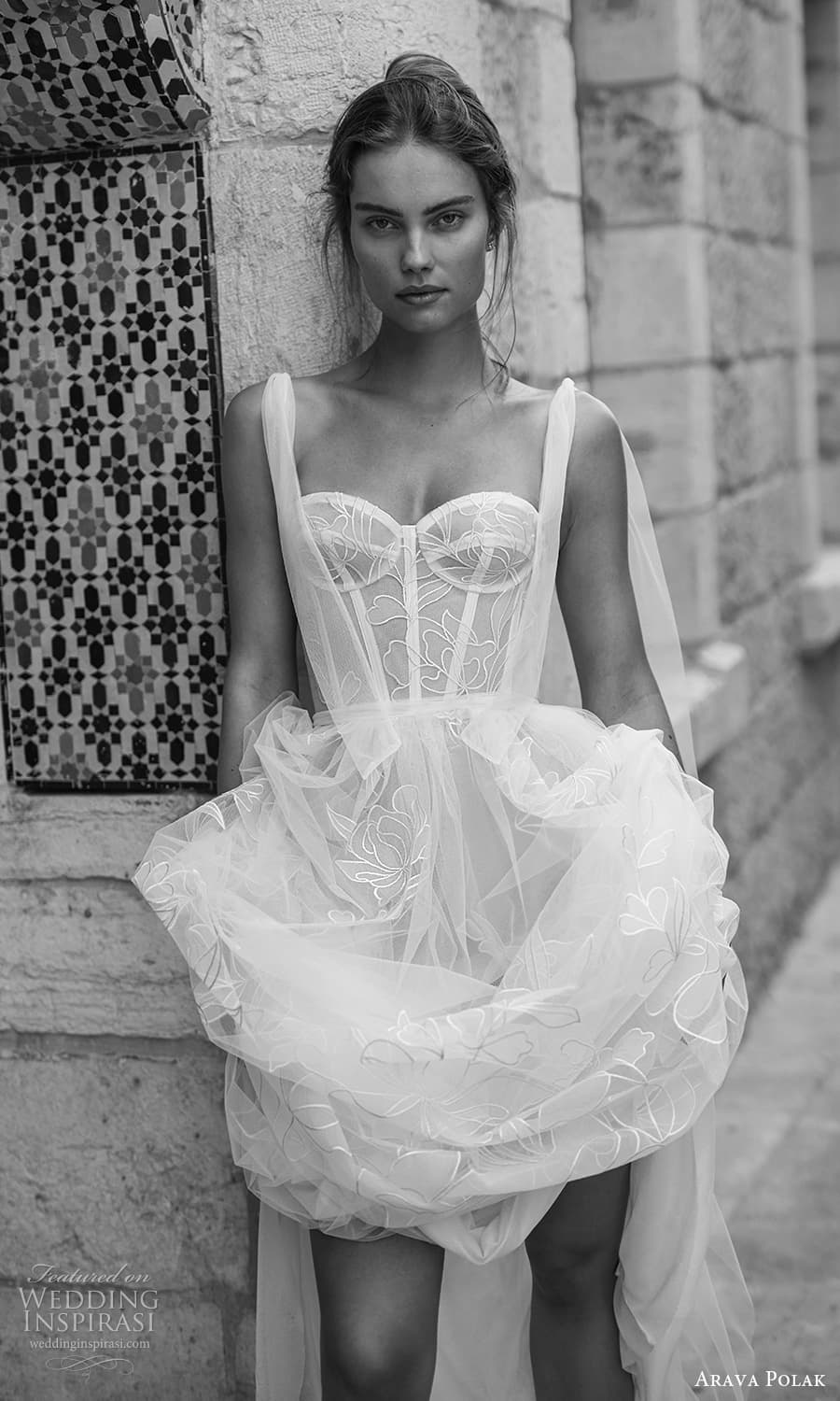 arava polak fall 2023 bridal sleeveless straps sweetheart neckline embellished corset bodice a line ball gown wedding dress (11) mv