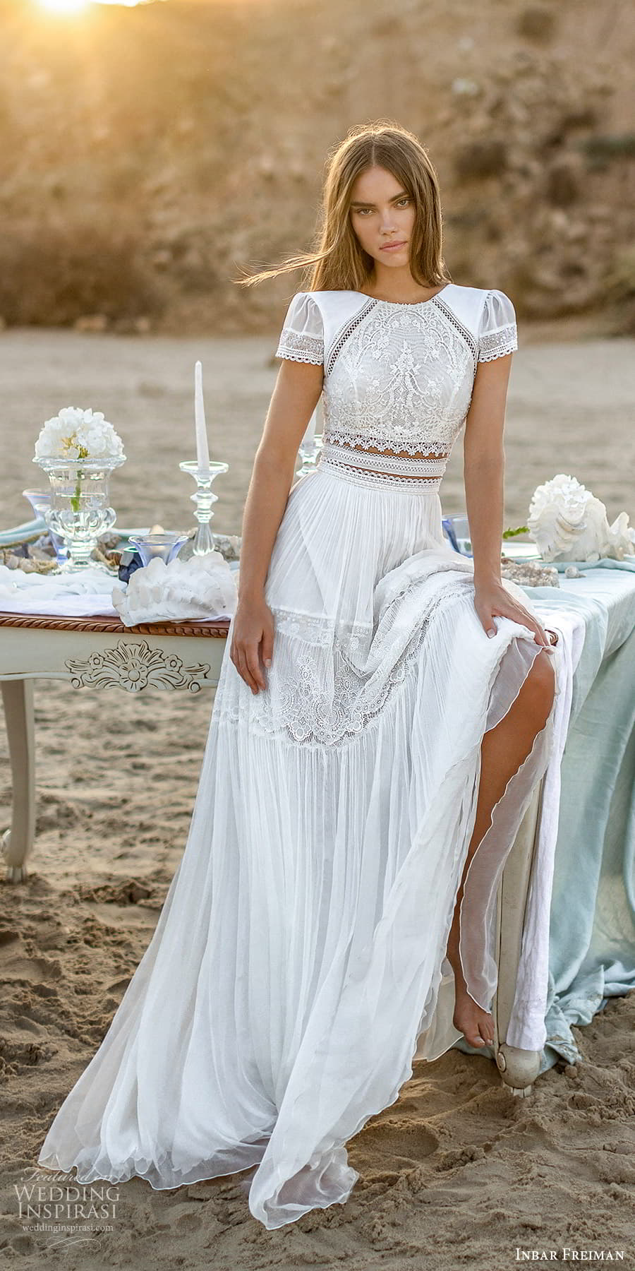 inbar freiman 2023 bridal short puff sleeve jewel neckline embelilshed bodice 2 piece boh chic wedding dress (4) mv inbar freiman 2023 bridal short puff sleeve jewel neckline embelilshed bodice 2 piece boh chic wedding dress (4) mv