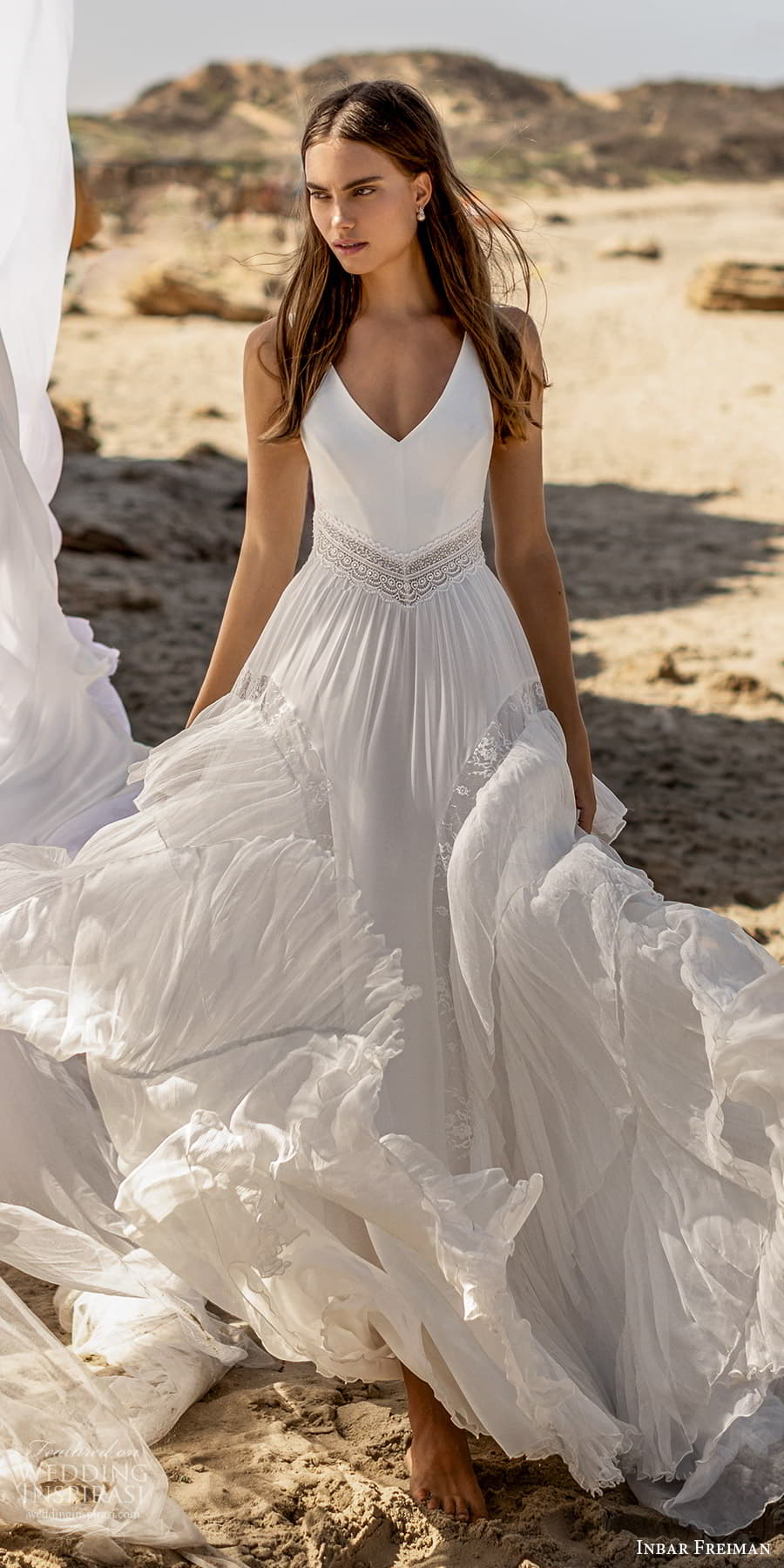 inbar freiman 2023 bridal sleeveless straps v neckline embellished waist clean a line wedding dress chapel train (10) lv inbar freiman 2023 bridal sleeveless straps v neckline embellished waist clean a line wedding dress chapel train (10) lv