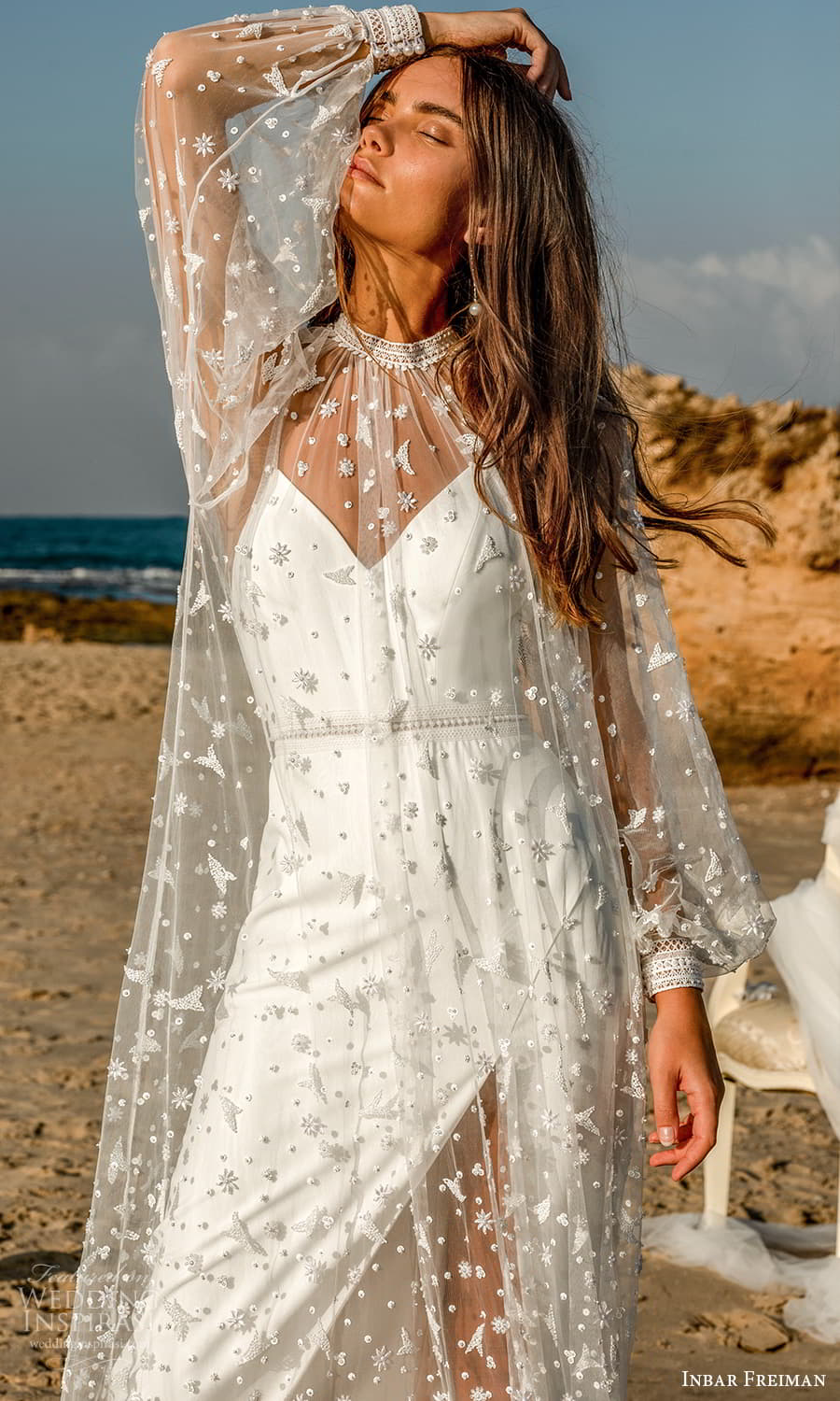 inbar freiman 2023 bridal sleeveless thin straps v neckline clean bodice a line wedding dress chapel train (2) cape zv inbar freiman 2023 bridal sleeveless thin straps v neckline clean bodice a line wedding dress chapel train (2) cape zv