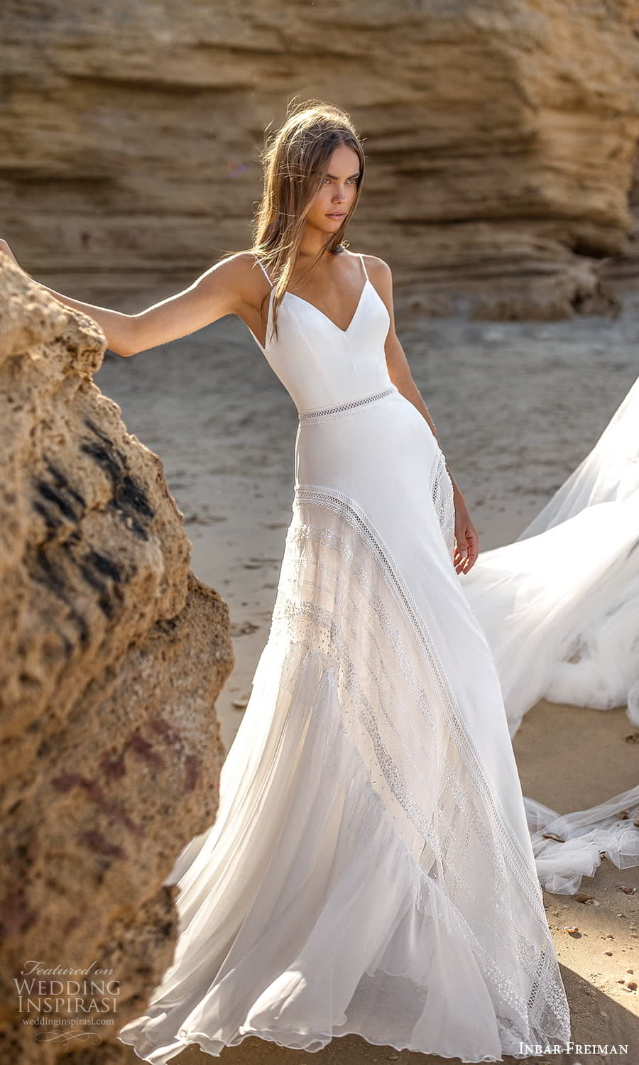 inbar freiman 2023 bridal sleeveless thin straps v neckline clean bodice a line wedding dress chapel train (2) mv inbar freiman 2023 bridal sleeveless thin straps v neckline clean bodice a line wedding dress chapel train (2) mv