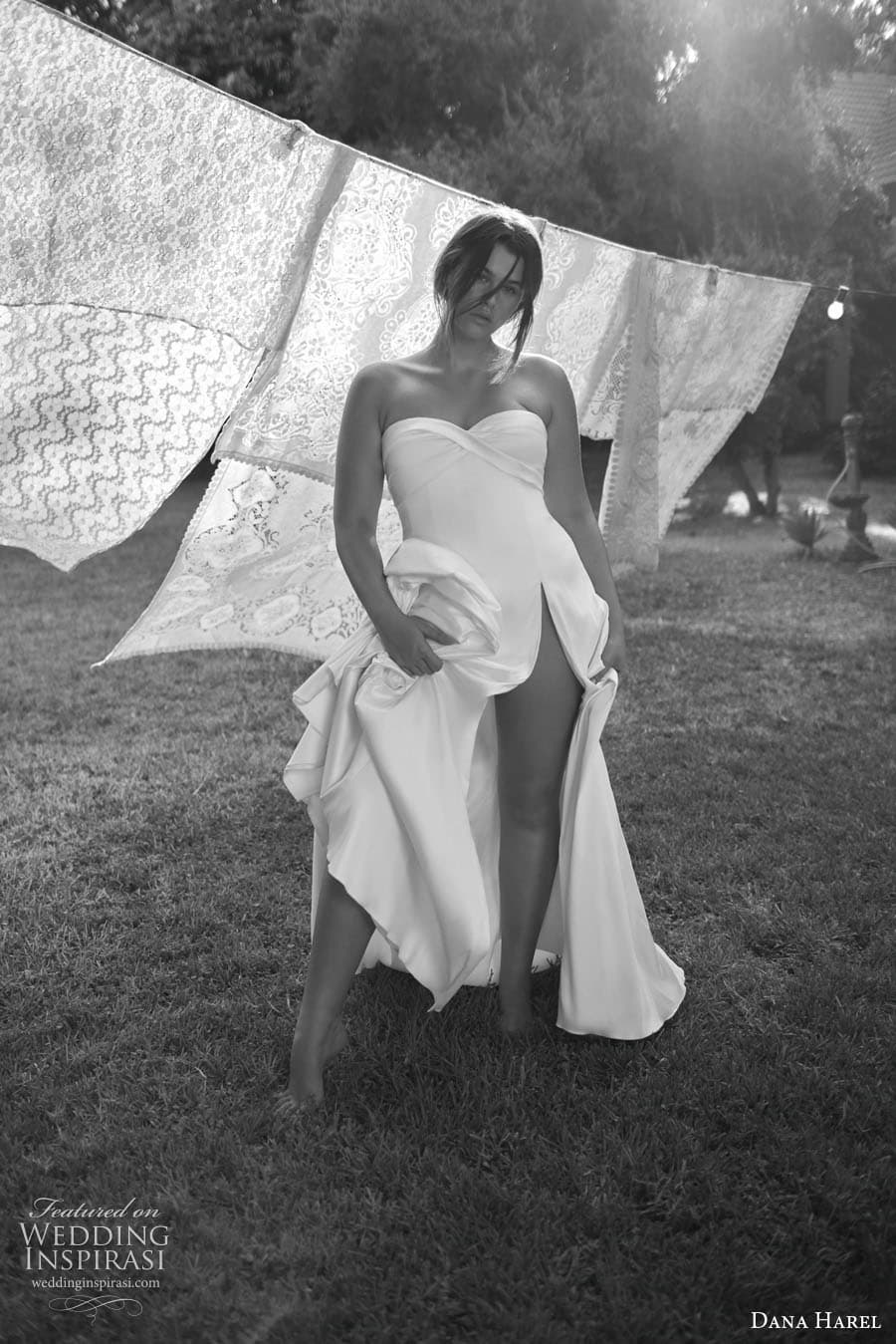 dana harel fall 2023 bridal strapless sweetheart neckline embellished bodice a line fit flare minimalist plus size wedding dress chapel train (6) mv dana harel fall 2023 bridal strapless sweetheart neckline embellished bodice a line fit flare minimalist plus size wedding dress chapel train (6) mv