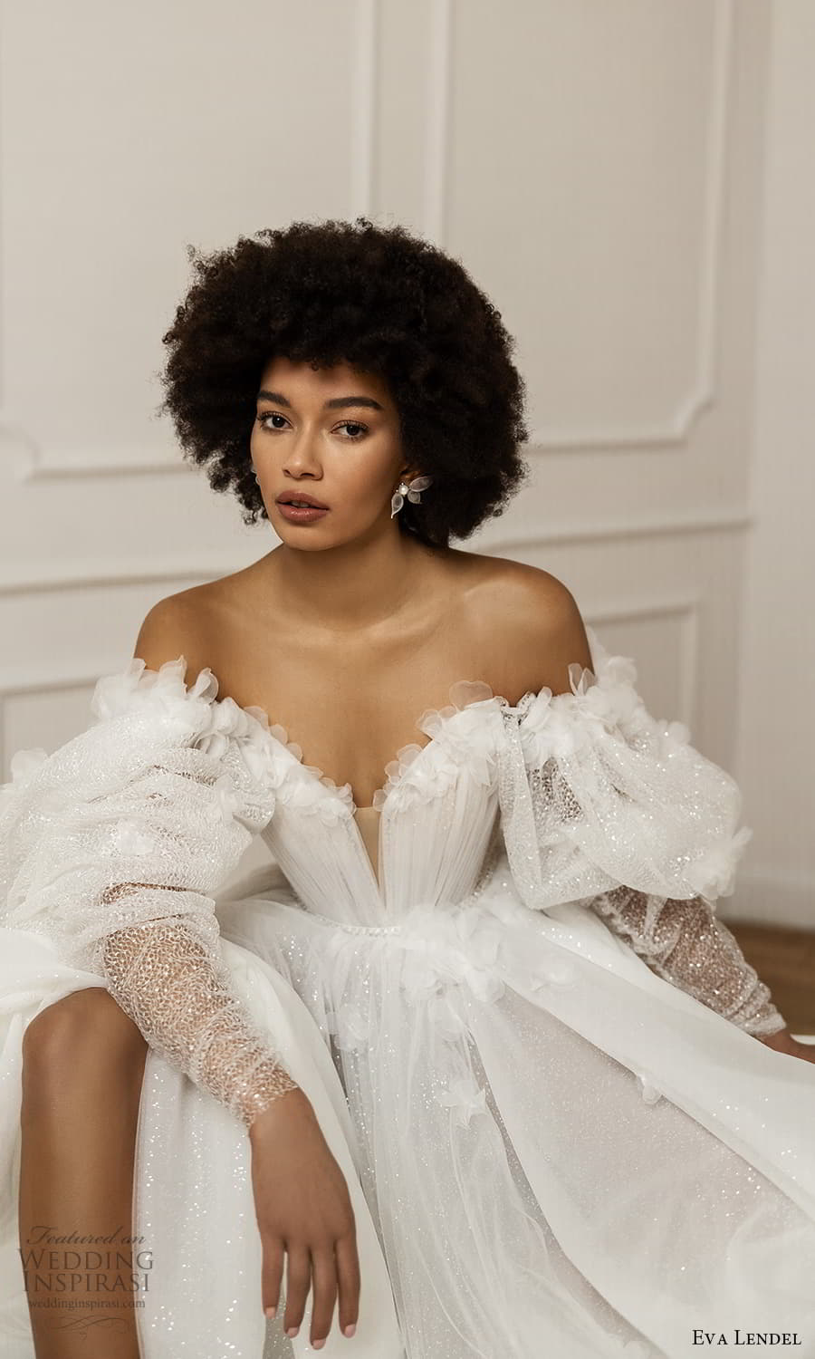 eva lendel fall 2023 bridal off shoulder sheer sleeve sweetheart neckline embellished a line ball gown wedding dress cathedral train (8) mv eva lendel fall 2023 bridal off shoulder sheer sleeve sweetheart neckline embellished a line ball gown wedding dress cathedral train (8) mv