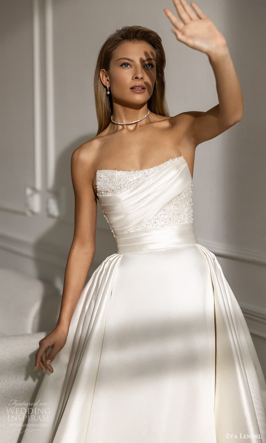 eva lendel fall 2023 bridal strapless scoop neckine pleated bodice a line ball gown wedding dress chapel train (11) mv eva lendel fall 2023 bridal strapless scoop neckine pleated bodice a line ball gown wedding dress chapel train (11) mv