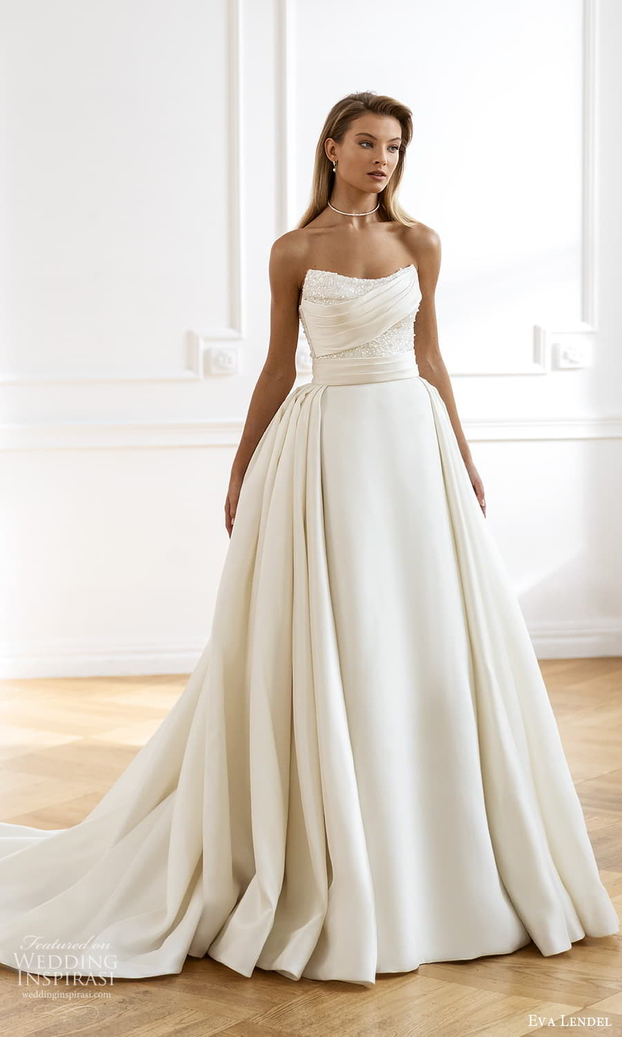 eva lendel fall 2023 bridal strapless scoop neckline embellished a line ball gown wedding dress chapel train (17) mv eva lendel fall 2023 bridal strapless scoop neckline embellished a line ball gown wedding dress chapel train (17) mv