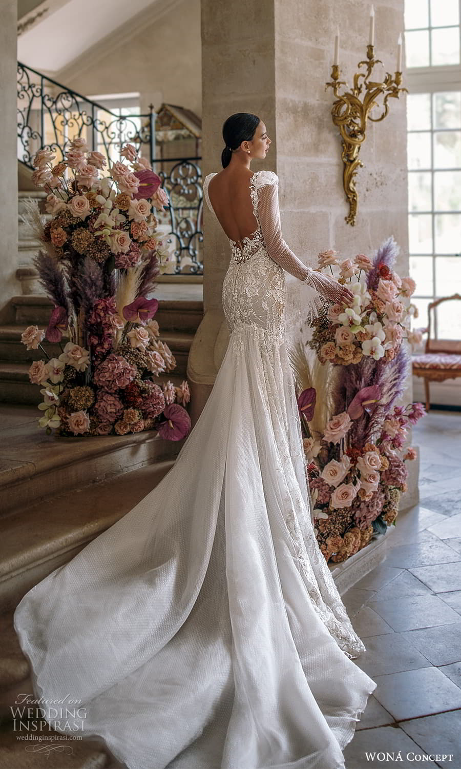 wona atelier 2023 bridal sheer flare sleeve scoop neckline embellished a line ball gown wedding dress chapel train (9) bv wona atelier 2023 bridal sheer flare sleeve scoop neckline embellished a line ball gown wedding dress chapel train (9) bv